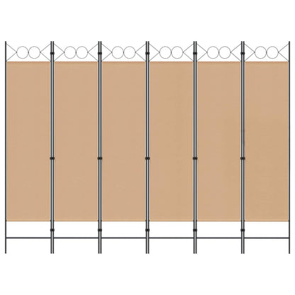 Divisore per Stanza a 6 Pannelli Beige 240 x 180 cm Tessuto | homemem39