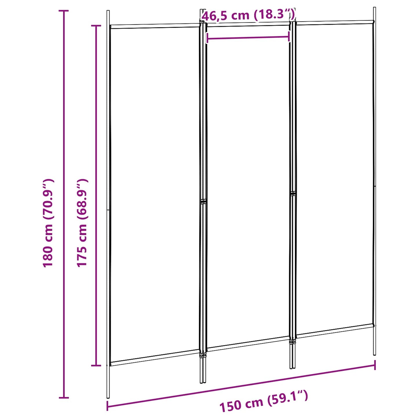 Divider per stanze Beige 150 x 180 cm Tessuto | homemem39