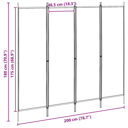Paravento a 4 Pannelli Beige 200 x 180 cm Tessuto | homemem39