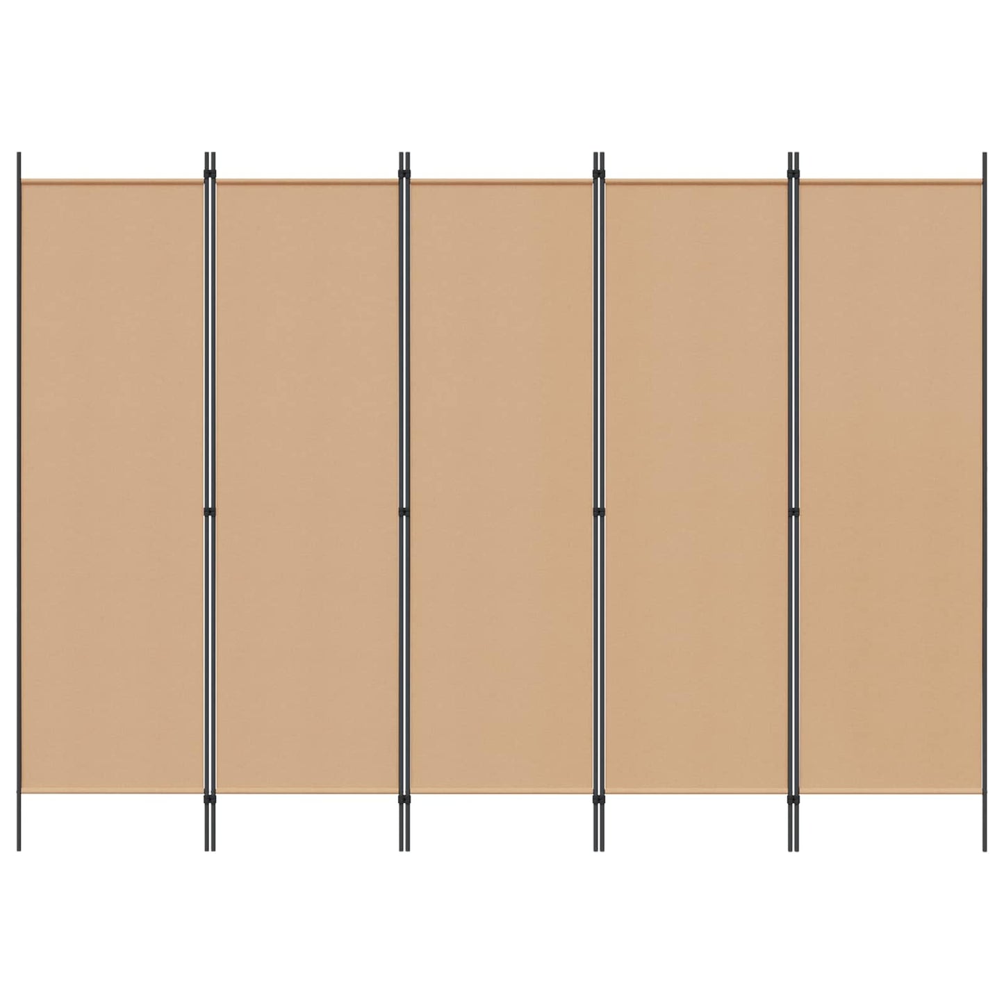 Paravento a 5 Pannelli Beige 250 x 180 cm Tessuto | homemem39