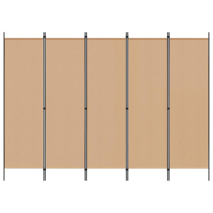 Paravento a 5 Pannelli Beige 250 x 180 cm Tessuto | homemem39