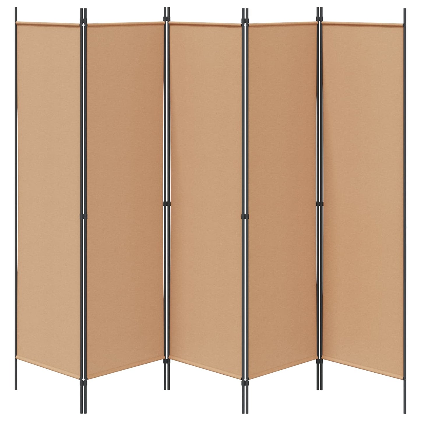 Paravento a 5 Pannelli Beige 250 x 180 cm Tessuto | homemem39