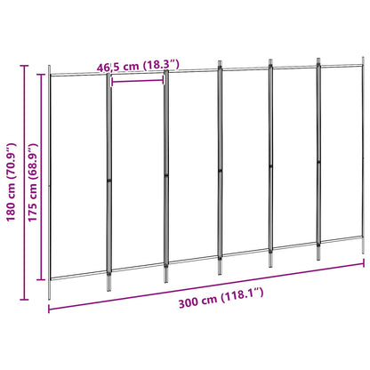Divisore per Stanza a 6 Pannelli Beige 300 x 180 cm Tessuto | homemem39