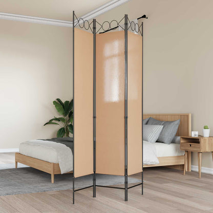 Paravento a 3 pannelli Beige 120 x 200 cm Tessuto | homemem39