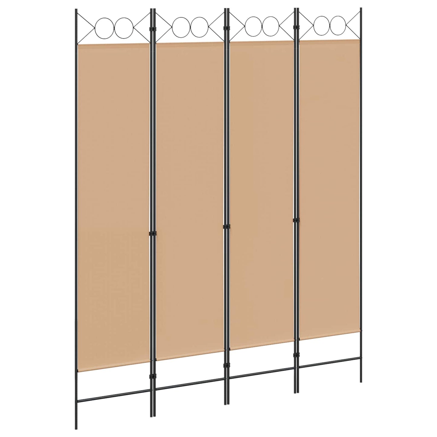 Paravento a 4 Pannelli Beige 160 x 200 cm Tessuto | homemem39