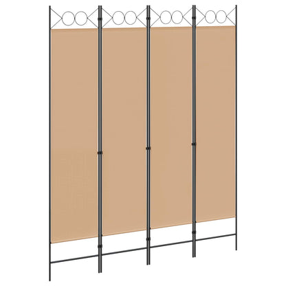 Paravento a 4 Pannelli Beige 160 x 200 cm Tessuto | homemem39