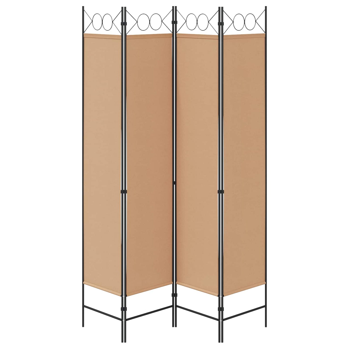 Paravento a 4 Pannelli Beige 160 x 200 cm Tessuto | homemem39