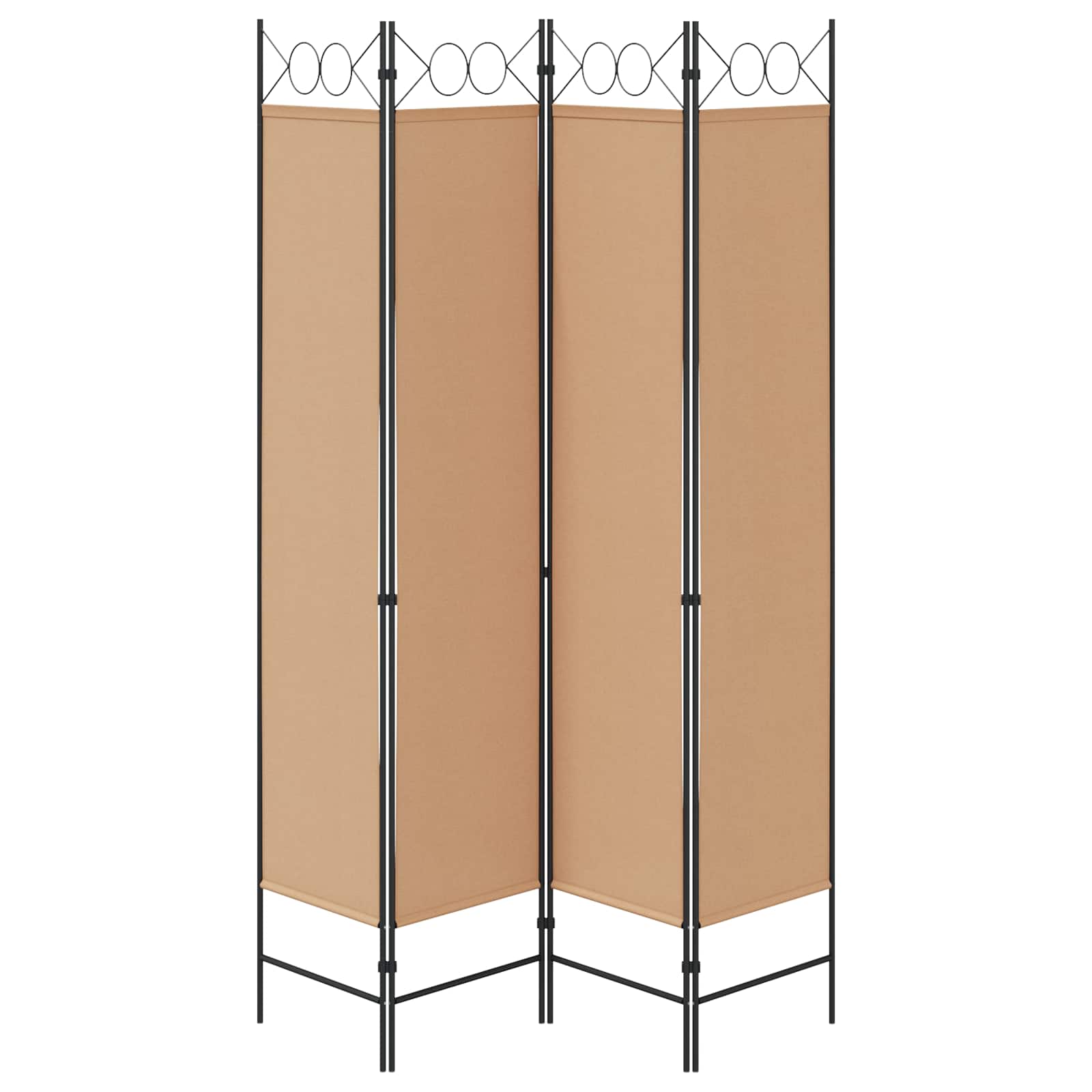 Paravento a 4 Pannelli Beige 160 x 200 cm Tessuto | homemem39