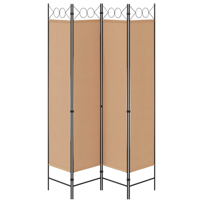 Paravento a 4 Pannelli Beige 160 x 200 cm Tessuto | homemem39