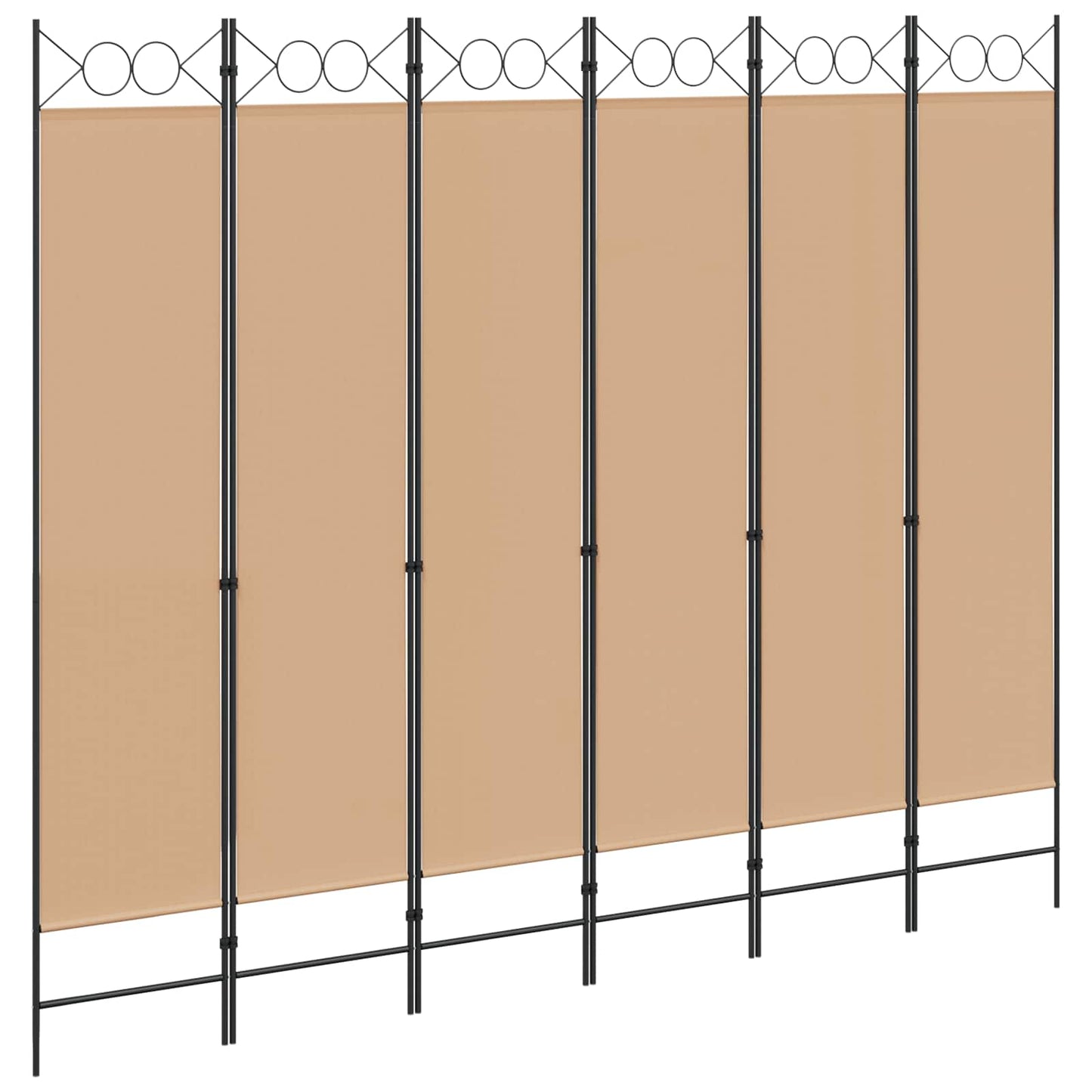 Divisore per Stanza a 6 Pannelli Beige 240 x 200 cm Tessuto | homemem39