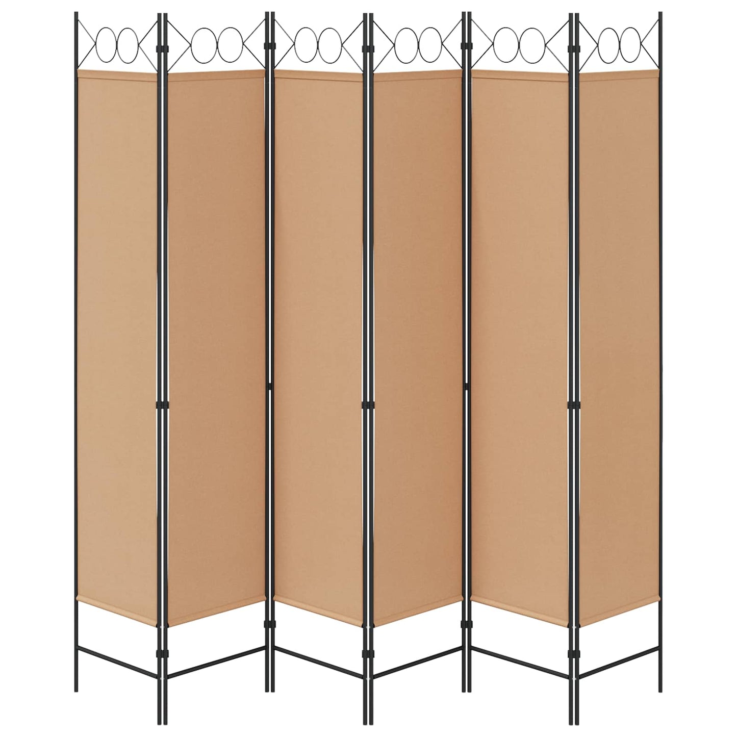 Divisore per Stanza a 6 Pannelli Beige 240 x 200 cm Tessuto | homemem39