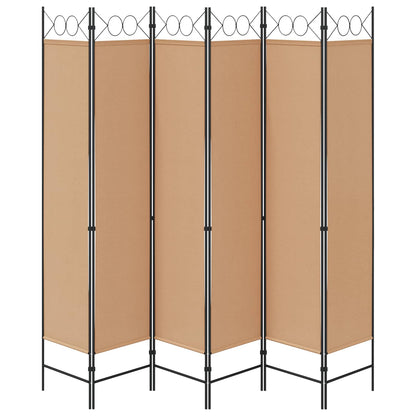 Divisore per Stanza a 6 Pannelli Beige 240 x 200 cm Tessuto | homemem39