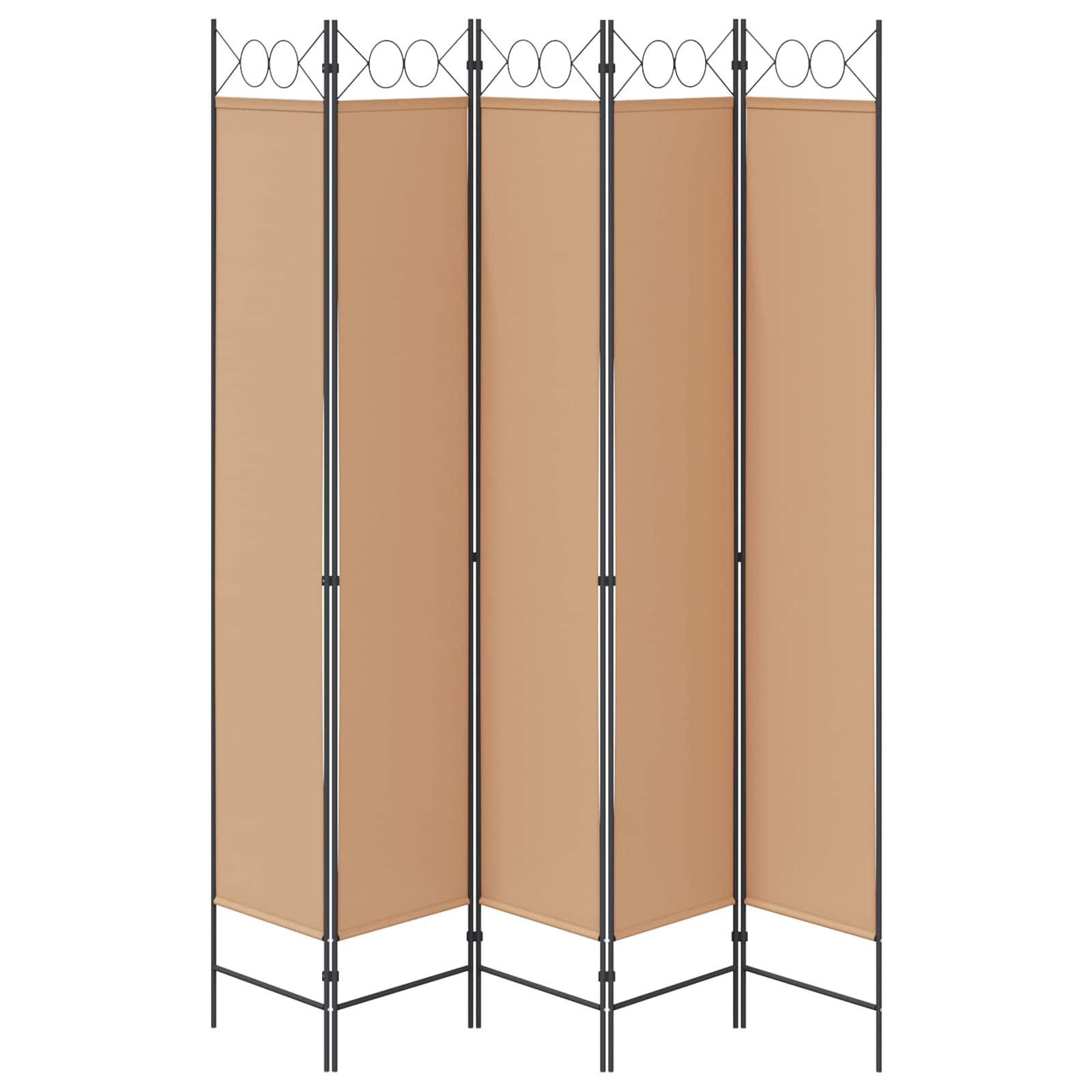 Paravento a 5 Pannelli Beige 200 x 220 cm Tessuto | homemem39