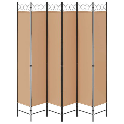 Divisore per Stanza a 6 Pannelli Beige 240 x 220 cm Tessuto | homemem39