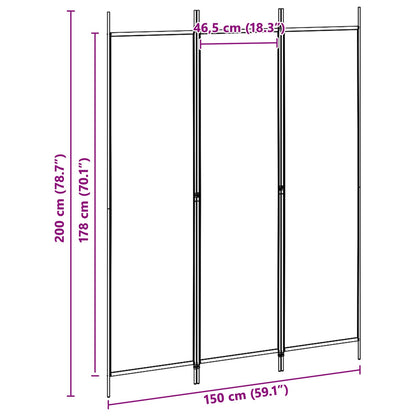 Paravento a 3 pannelli Beige 150 x 200 cm Tessuto | homemem39