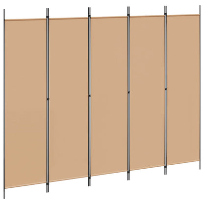 Paravento a 5 Pannelli Beige 250 x 200 cm Tessuto | homemem39
