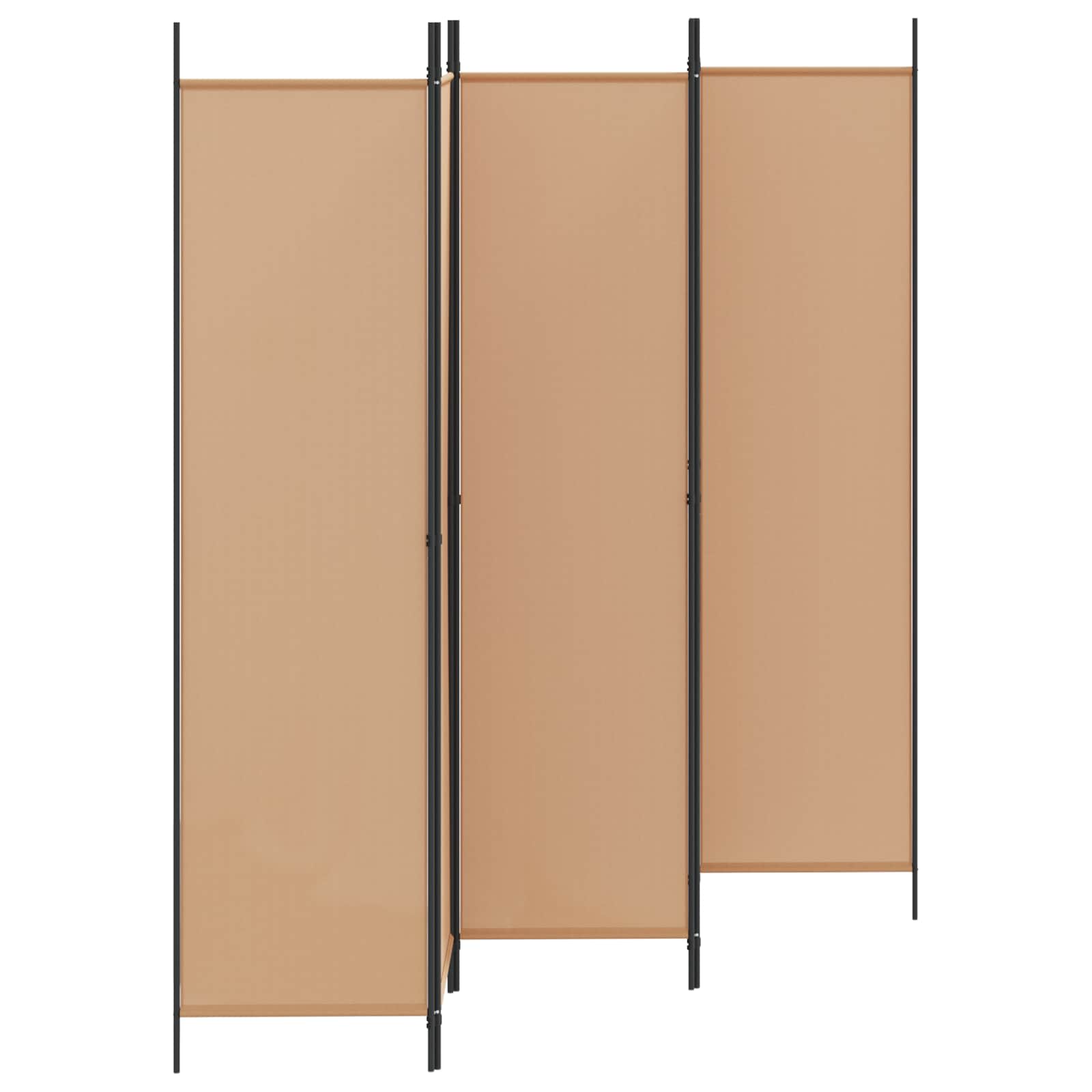 Paravento a 5 Pannelli Beige 250 x 200 cm Tessuto | homemem39