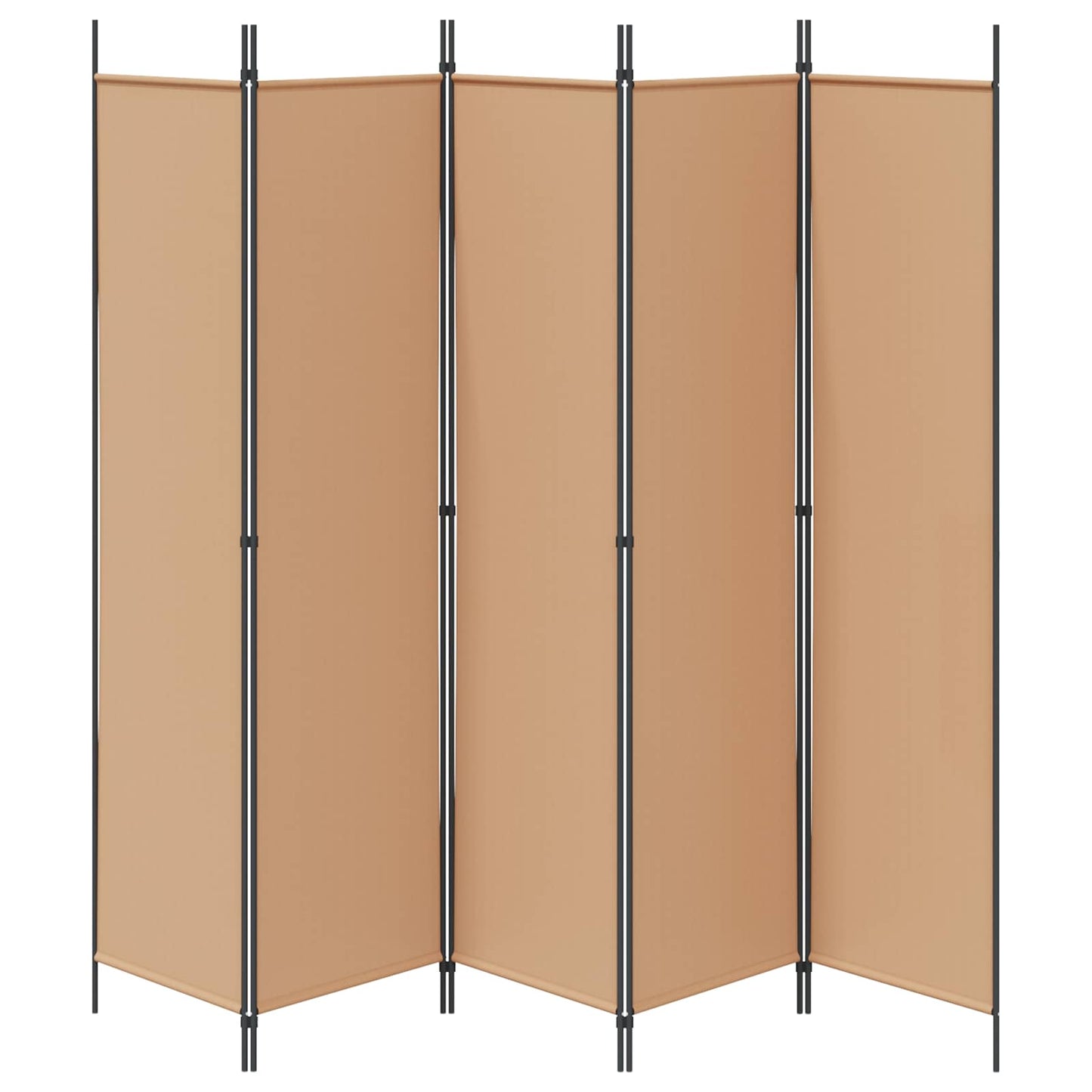 Paravento a 5 Pannelli Beige 250 x 200 cm Tessuto | homemem39