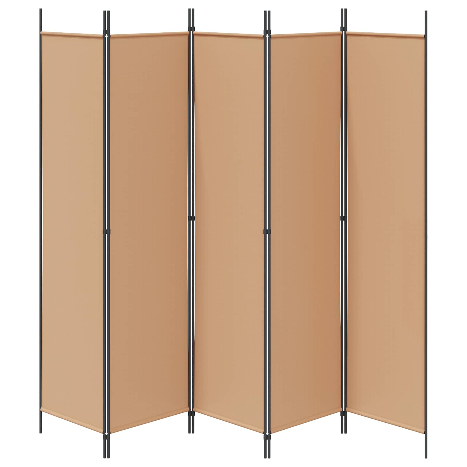 Paravento a 5 Pannelli Beige 250 x 200 cm Tessuto | homemem39