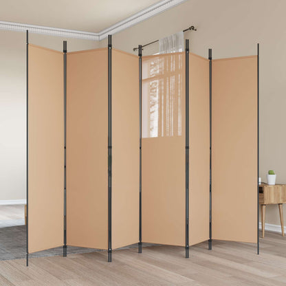 Divisore per Stanza a 6 Pannelli Beige 300 x 200 cm Tessuto | homemem39