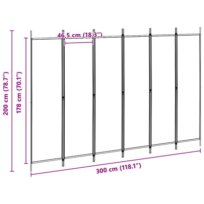 Divisore per Stanza a 6 Pannelli Beige 300 x 200 cm Tessuto | homemem39