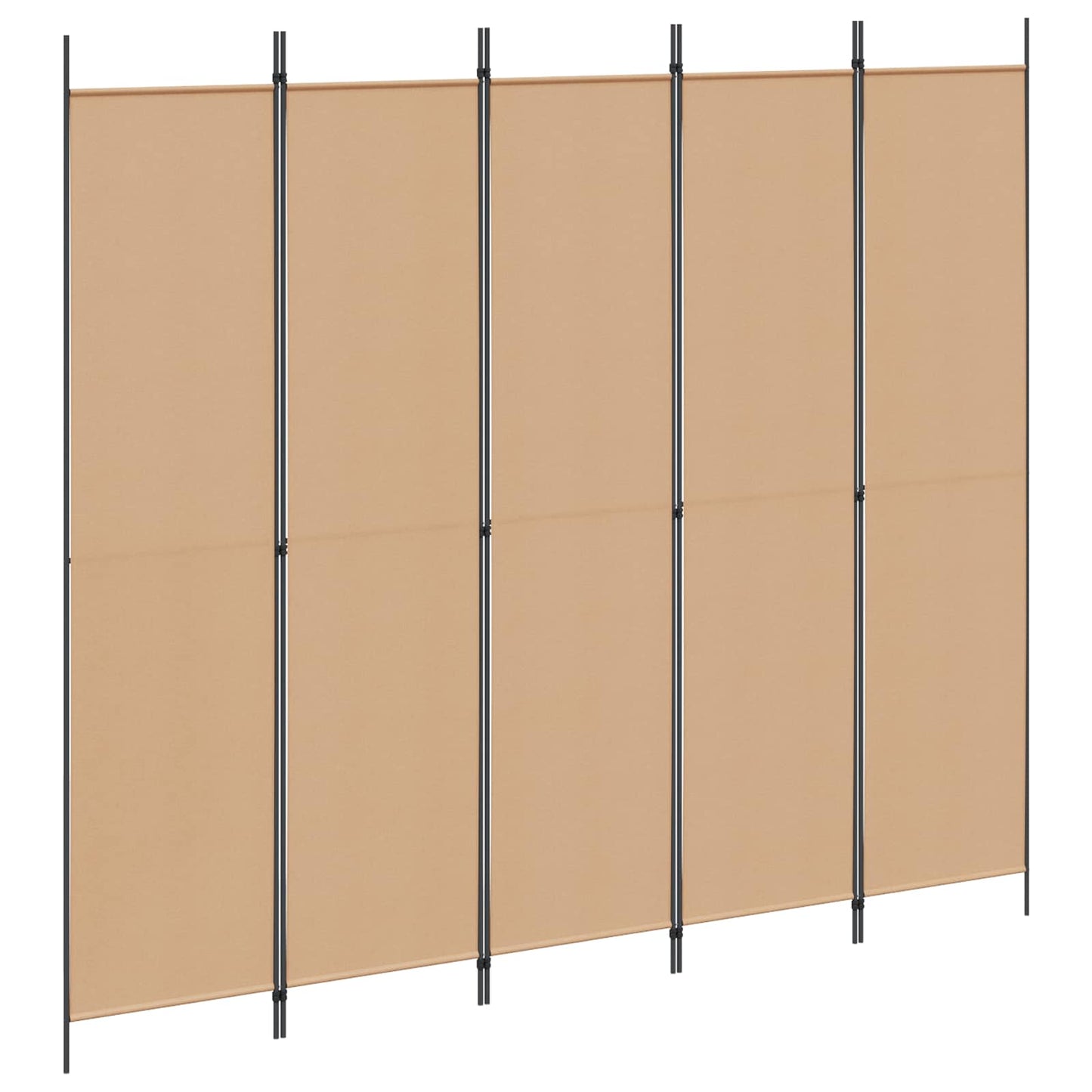 Paravento a 5 Pannelli Beige 250 x 220 cm Tessuto | homemem39