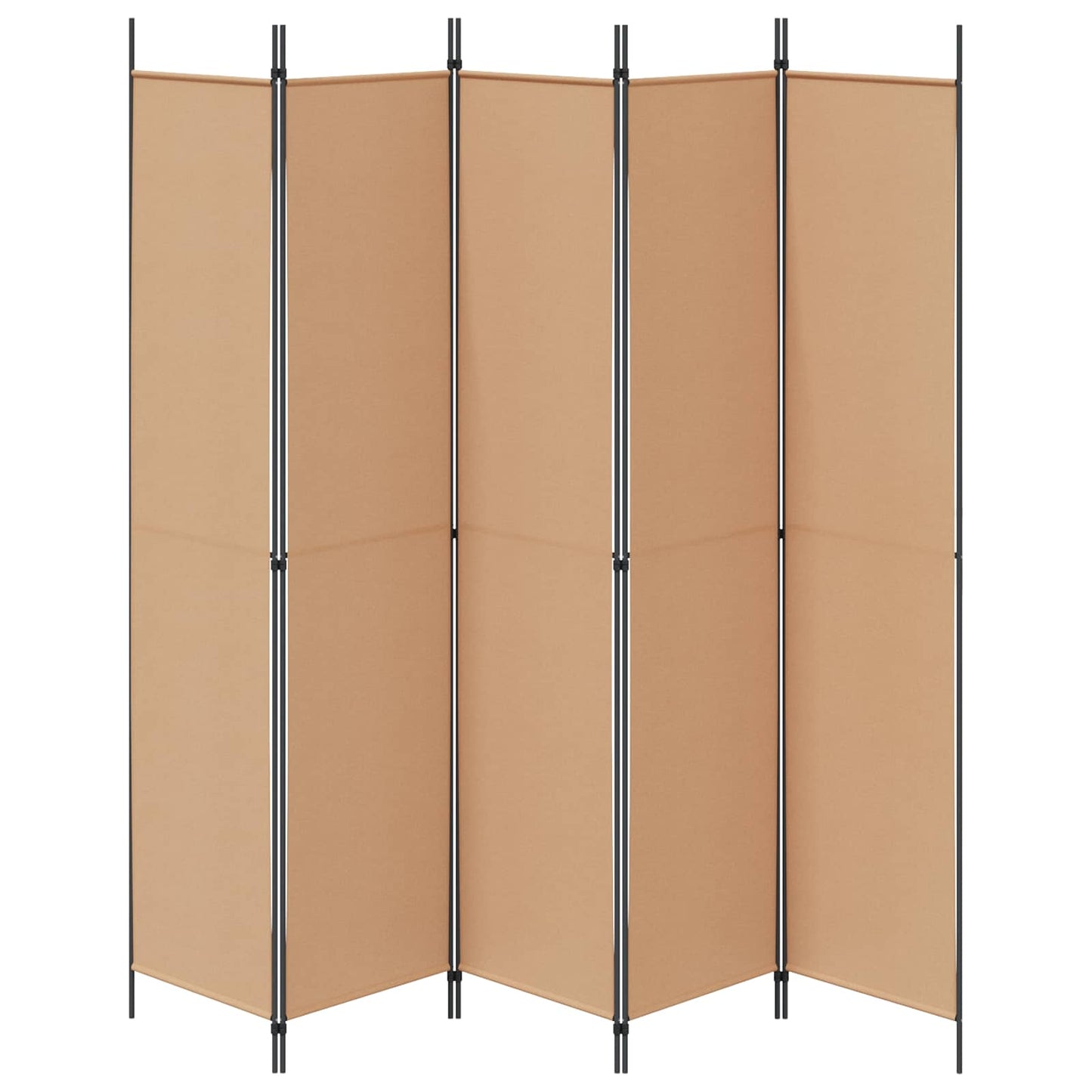 Paravento a 5 Pannelli Beige 250 x 220 cm Tessuto | homemem39