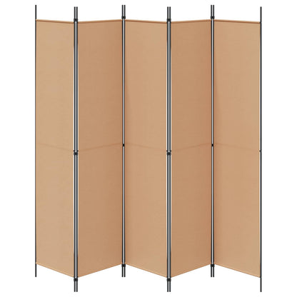 Paravento a 5 Pannelli Beige 250 x 220 cm Tessuto | homemem39