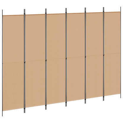 Divisore per Stanza a 6 Pannelli Beige 300 x 220 cm Tessuto | homemem39