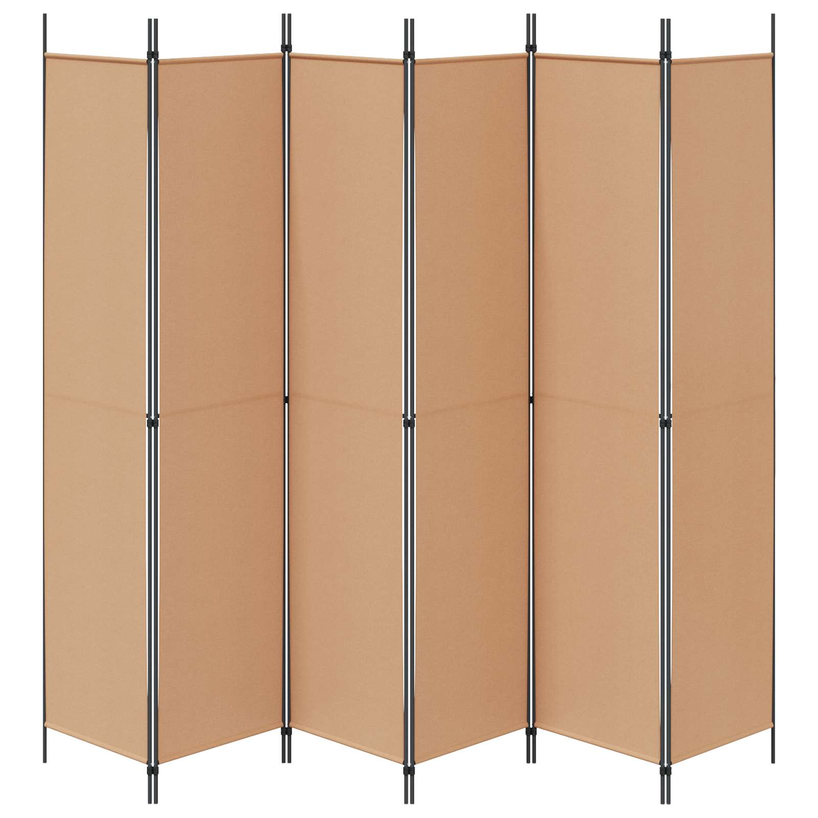 Divisore per Stanza a 6 Pannelli Beige 300 x 220 cm Tessuto | homemem39