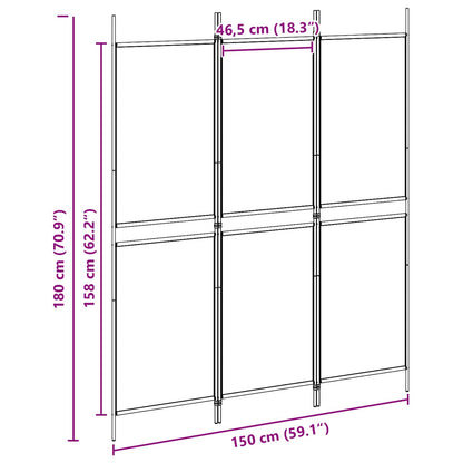 Paravento a 3 pannelli Beige 150 x 180 cm Tessuto | homemem39