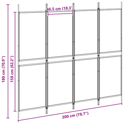 Paravento a 4 pannelli Beige 200 x 180 cm Tessuto | homemem39