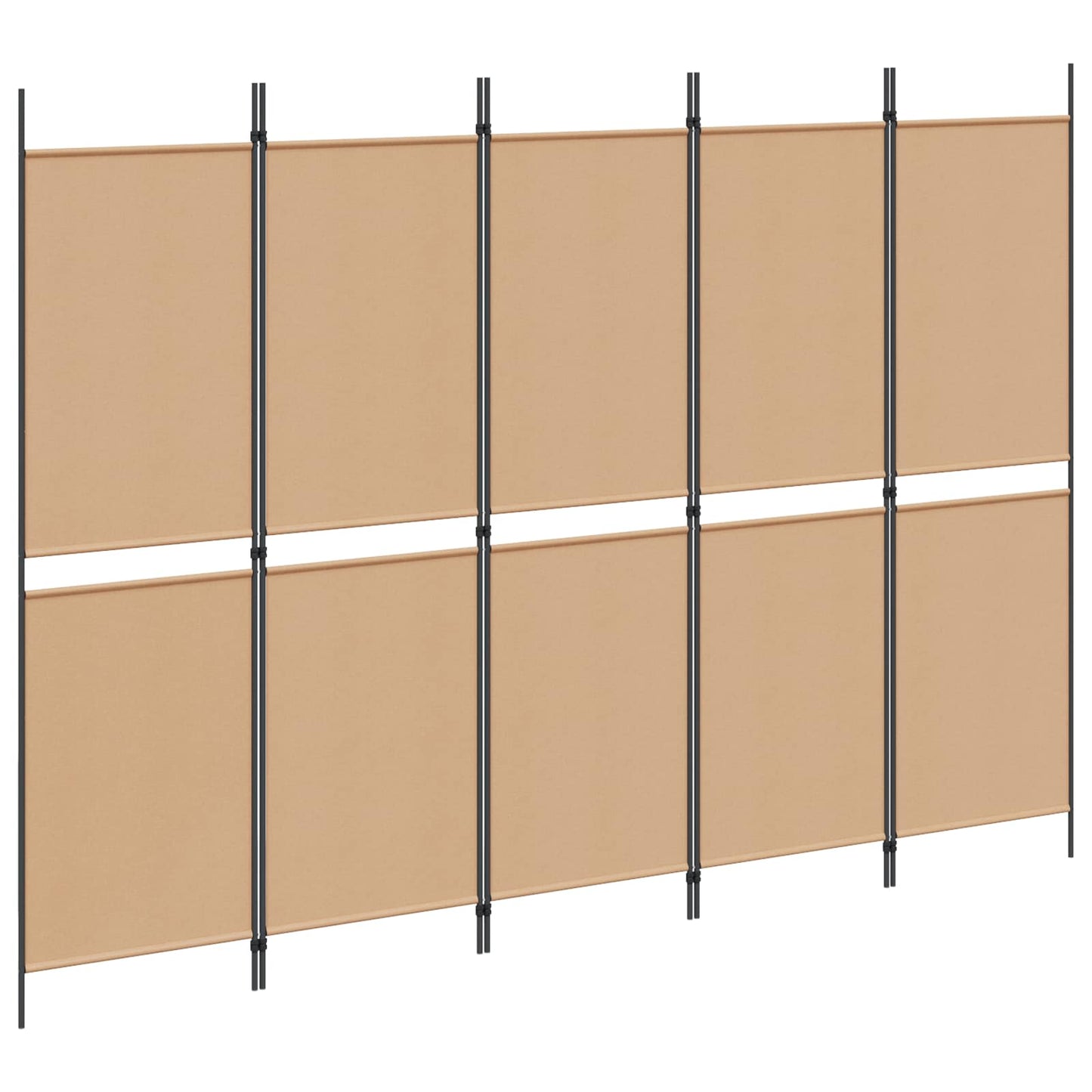 Paravento a 5 Pannelli Beige 250 x 180 cm Tessuto | homemem39