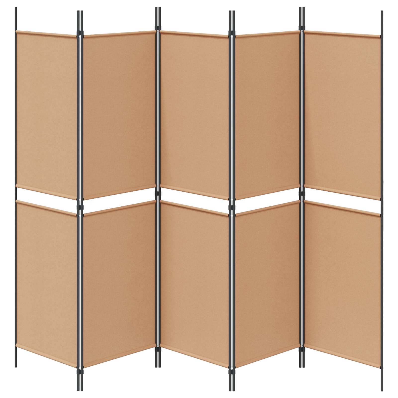 Paravento a 5 Pannelli Beige 250 x 180 cm Tessuto | homemem39