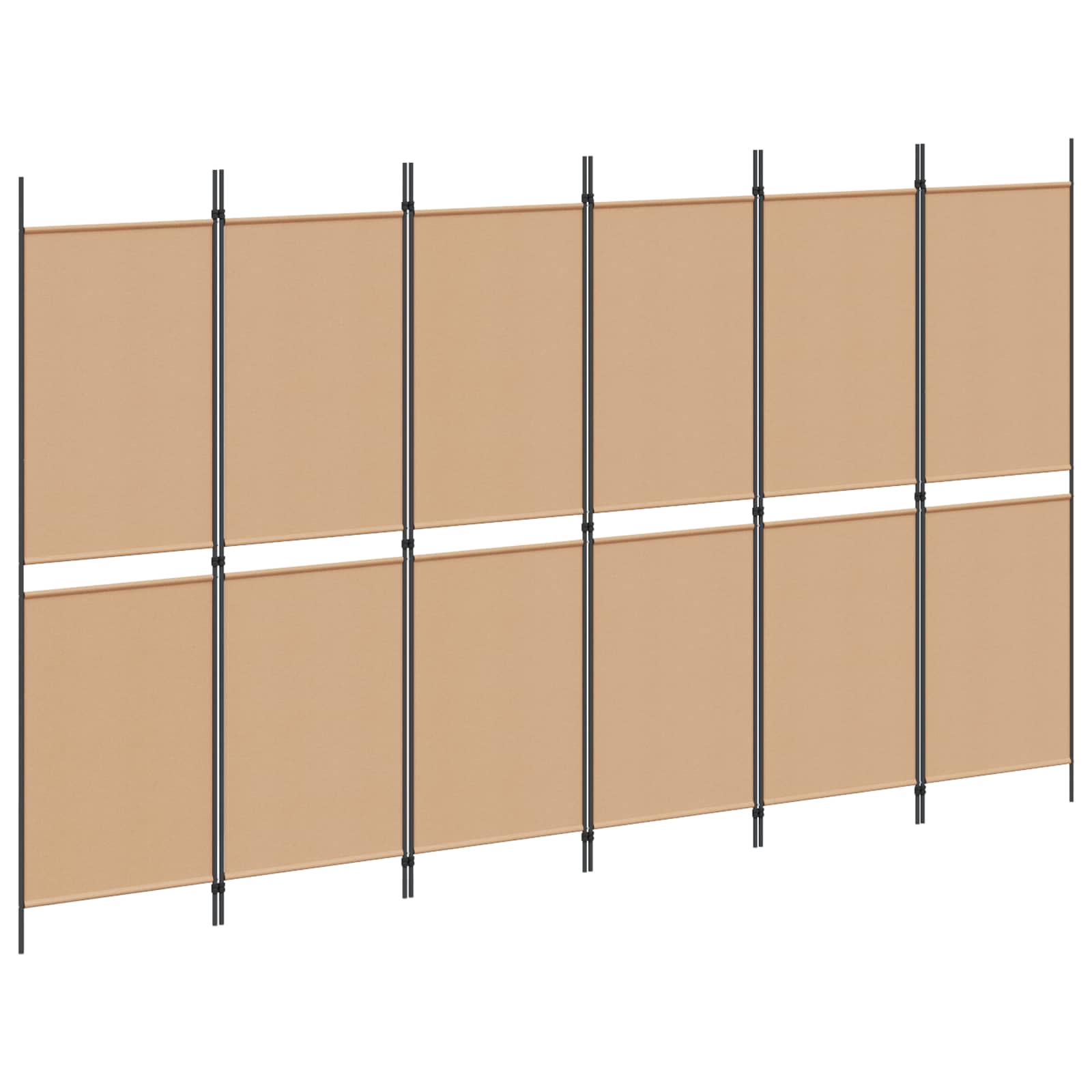 Divisore per Stanza a 6 Pannelli Beige 300 x 180 cm Tessuto | homemem39