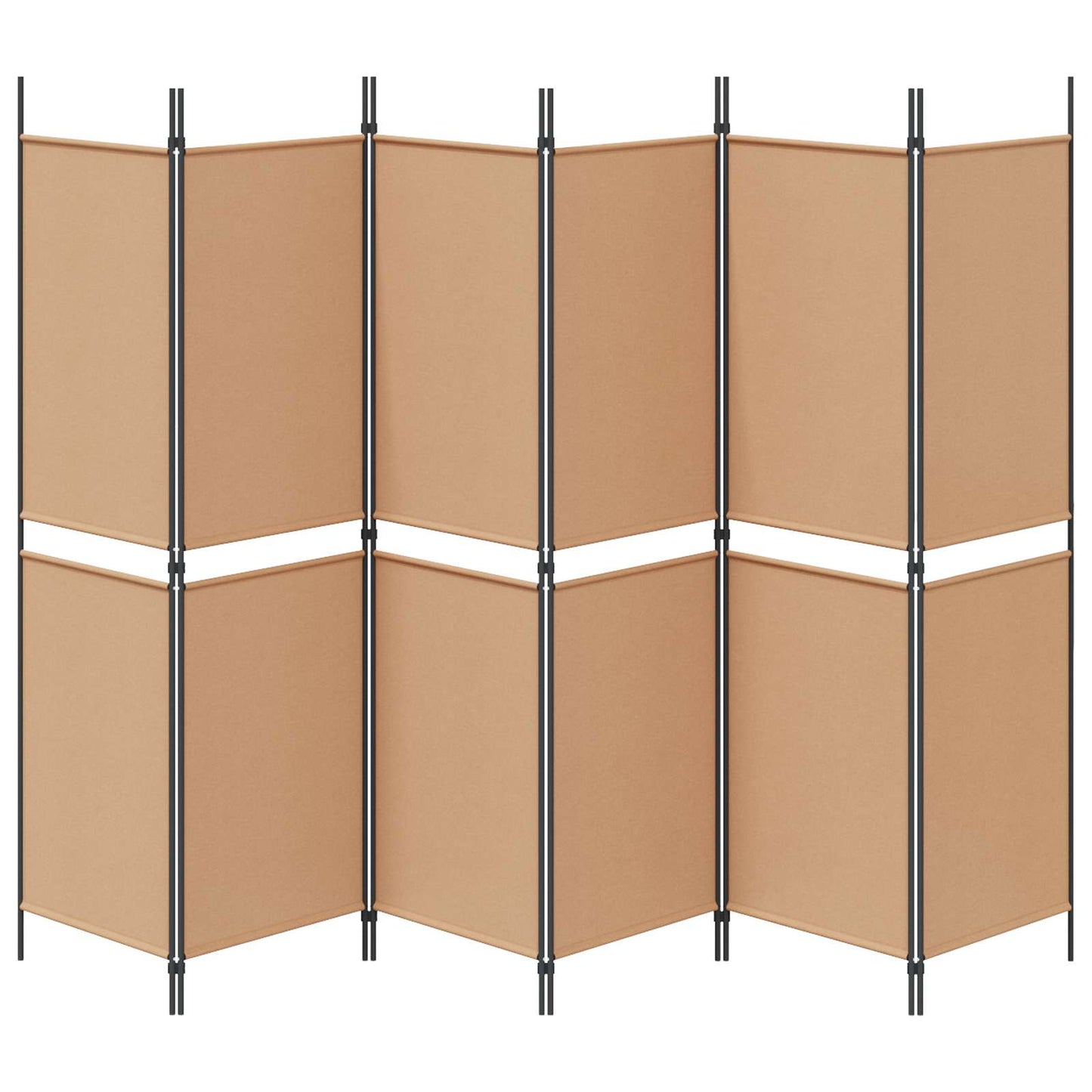 Divisore per Stanza a 6 Pannelli Beige 300 x 180 cm Tessuto | homemem39
