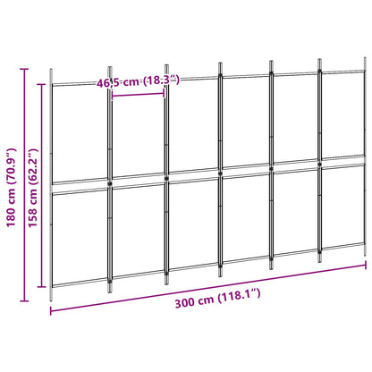 Divisore per Stanza a 6 Pannelli Beige 300 x 180 cm Tessuto | homemem39