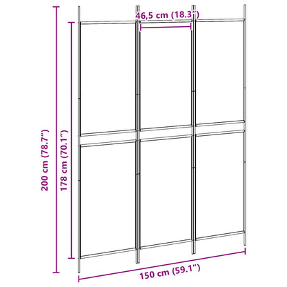 Paravento a 3 pannelli Beige 150 x 200 cm Tessuto | homemem39