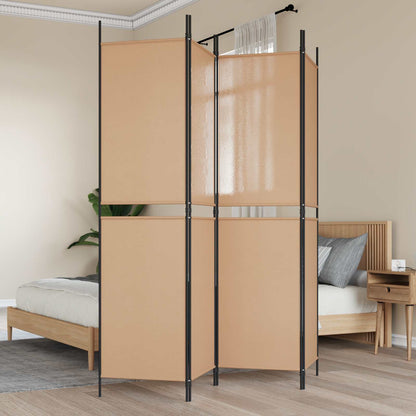 Paravento a 4 Pannelli Beige 200 x 200 cm Tessuto | homemem39