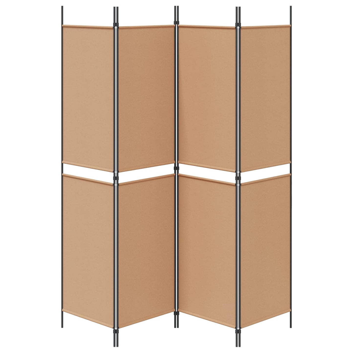 Paravento a 4 Pannelli Beige 200 x 200 cm Tessuto | homemem39