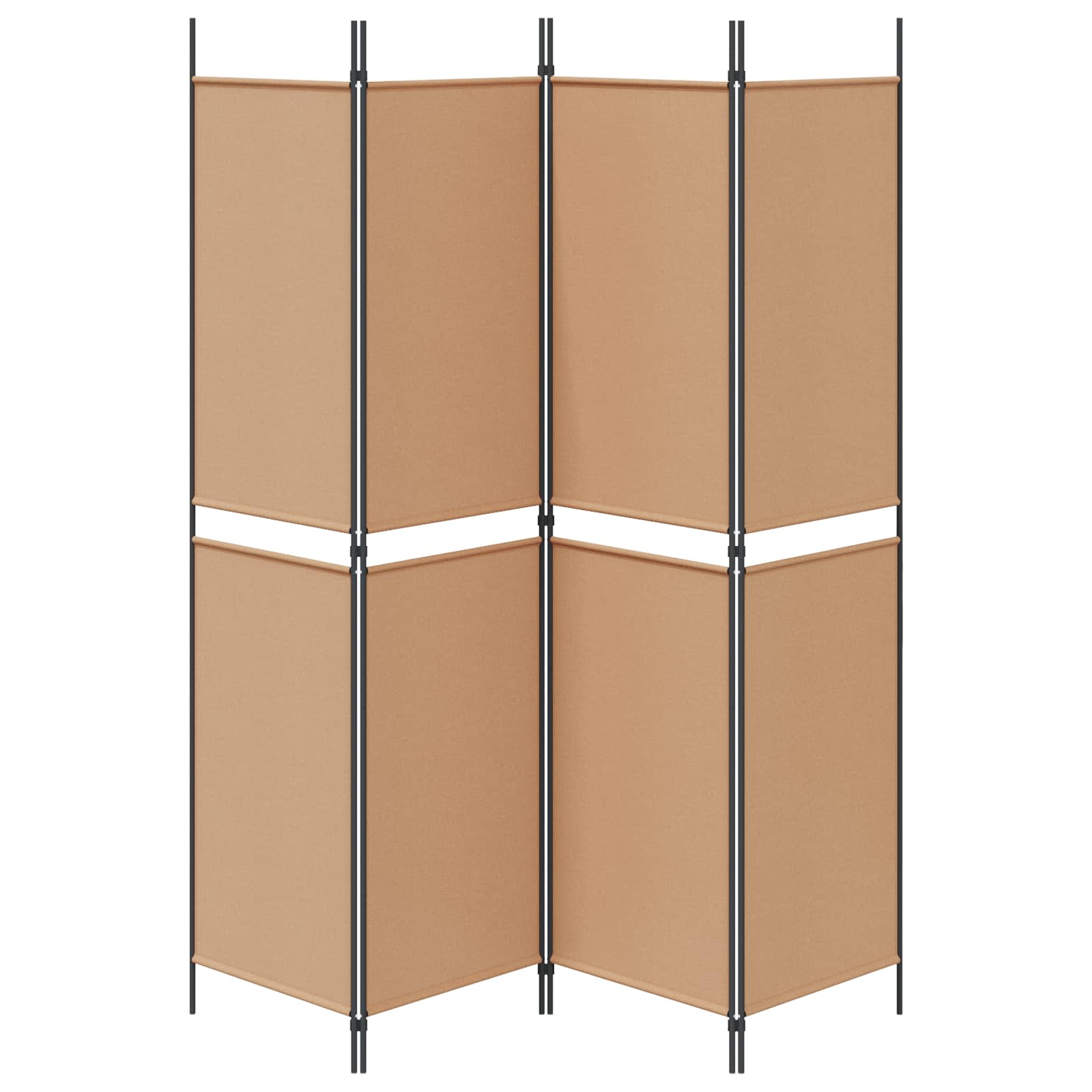 Paravento a 4 Pannelli Beige 200 x 200 cm Tessuto | homemem39