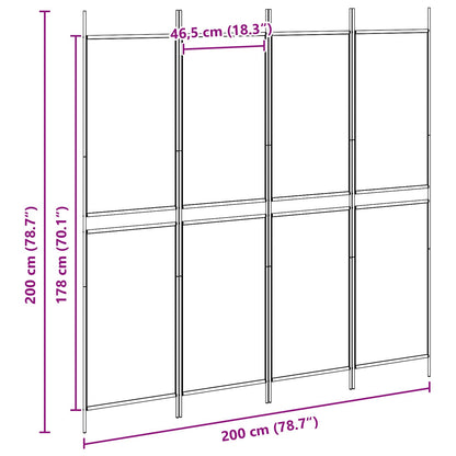 Paravento a 4 Pannelli Beige 200 x 200 cm Tessuto | homemem39