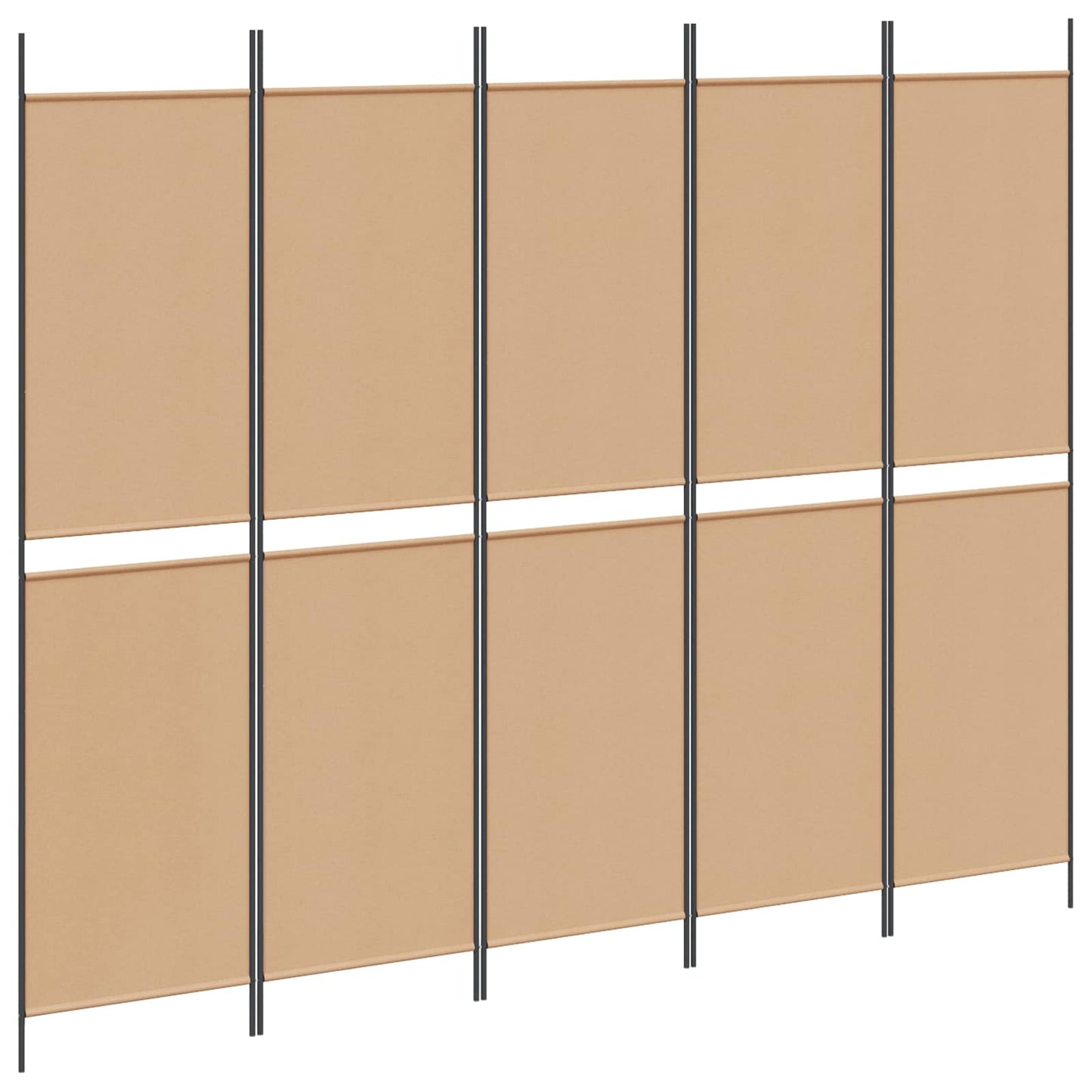 Pannello divisorio a 5 parti Beige 250 x 200 cm Tessuto | homemem39