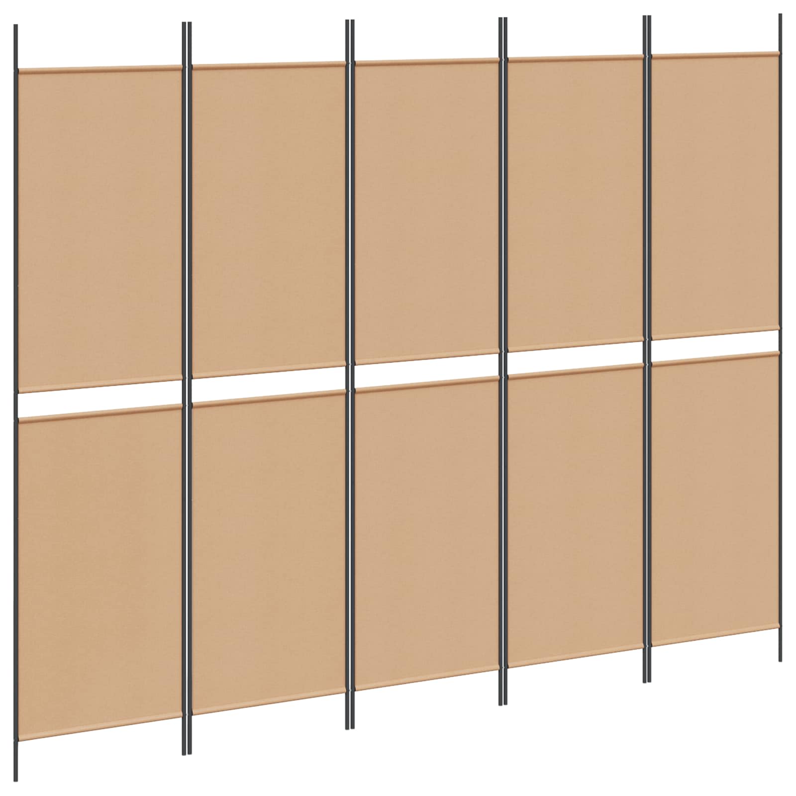 Pannello divisorio a 5 parti Beige 250 x 200 cm Tessuto | homemem39