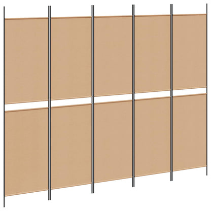 Pannello divisorio a 5 parti Beige 250 x 200 cm Tessuto | homemem39