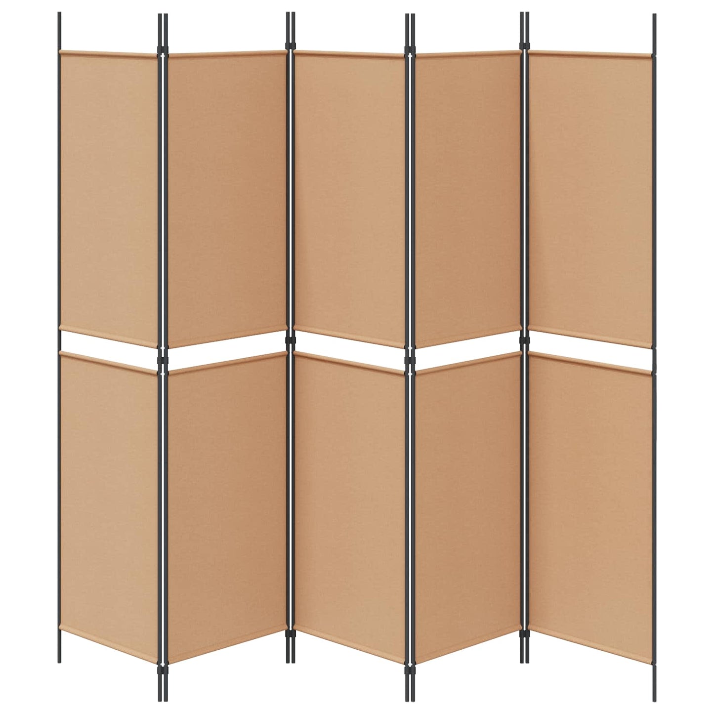 Pannello divisorio a 5 parti Beige 250 x 200 cm Tessuto | homemem39