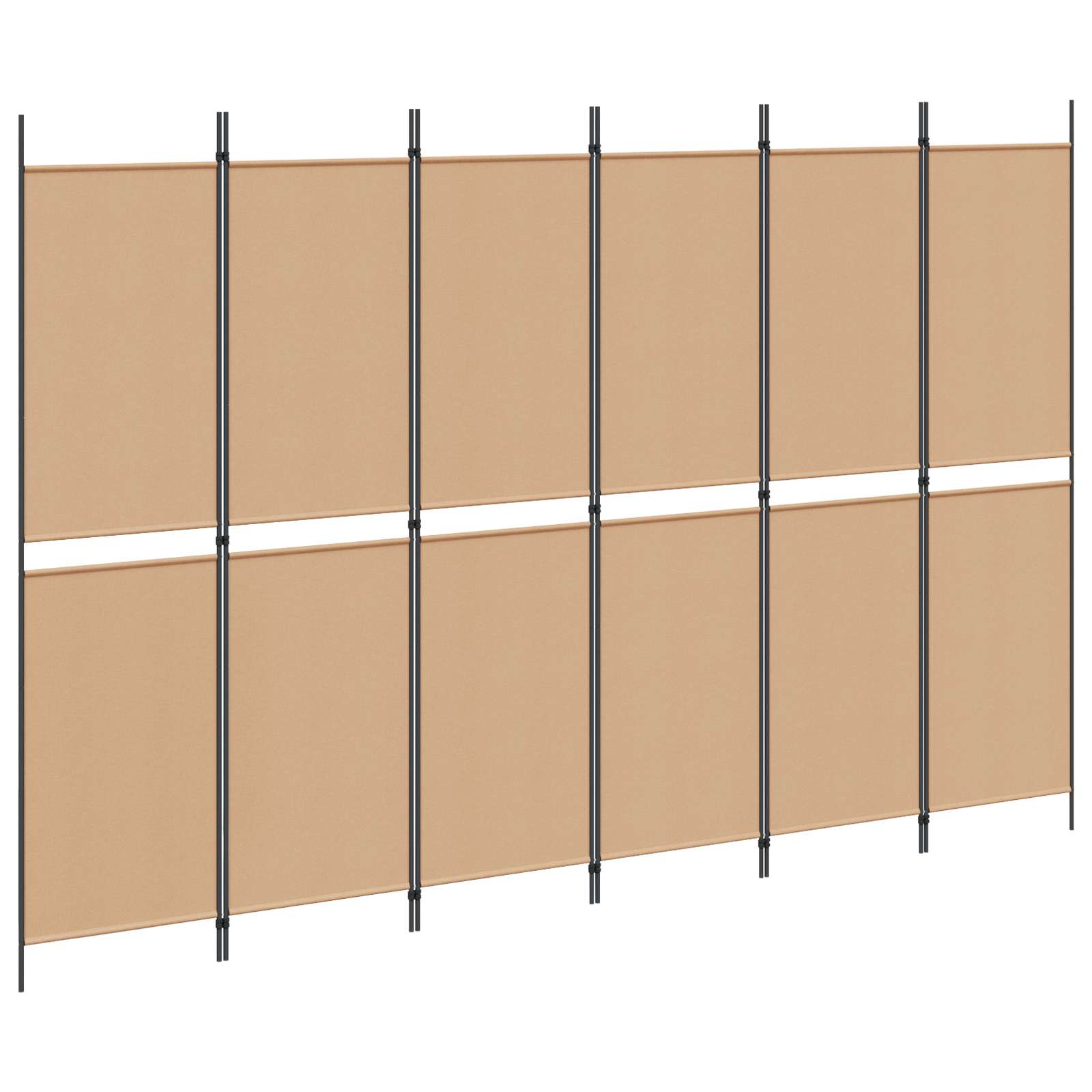 Divisore per Stanza a 6 Pannelli Beige 300 x 200 cm Tessuto | homemem39