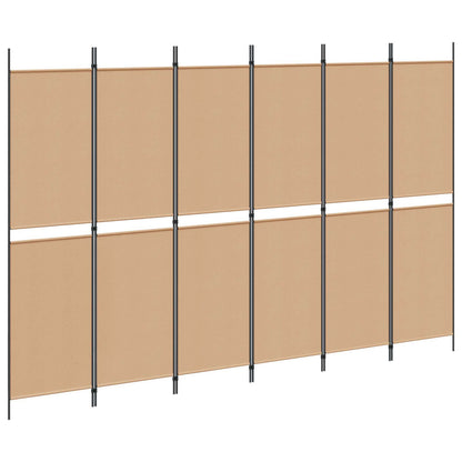 Divisore per Stanza a 6 Pannelli Beige 300 x 200 cm Tessuto | homemem39