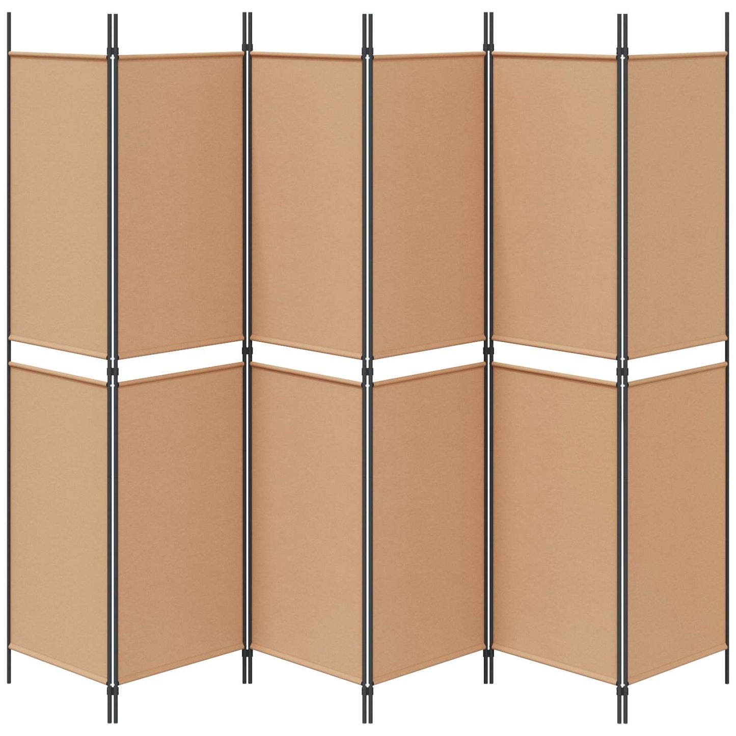 Divisore per Stanza a 6 Pannelli Beige 300 x 200 cm Tessuto | homemem39