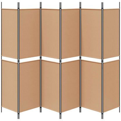 Divisore per Stanza a 6 Pannelli Beige 300 x 200 cm Tessuto | homemem39